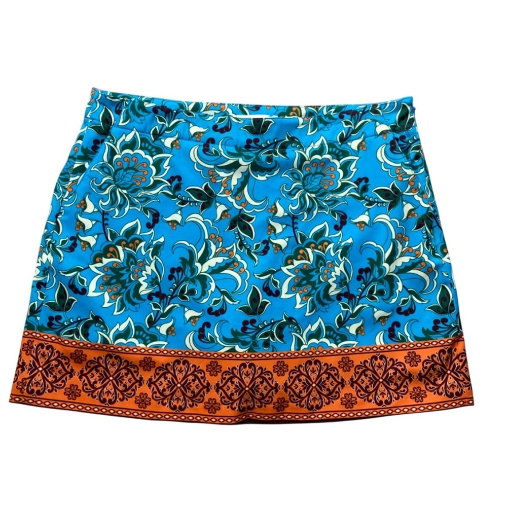 Lady Hagen Skort Womens 12 Blue Floral Golf Athletic Built In Shorts Pockets